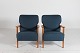 Fritz Hansen A/SPair of easy chairs with blue fabric